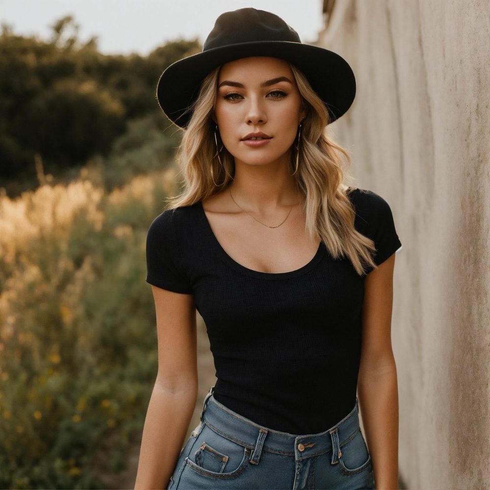 🎉HP🎉 Short Sleeve Bodysuit - Black